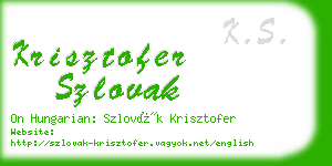 krisztofer szlovak business card